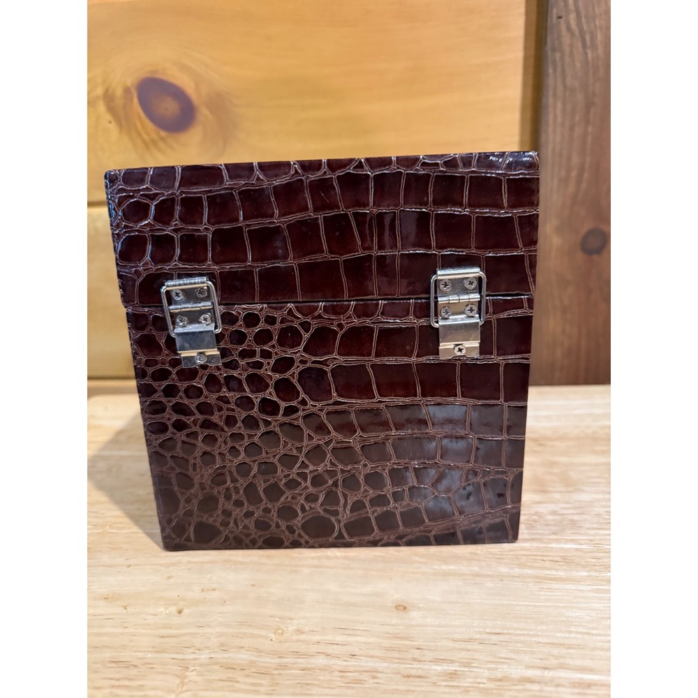 J.T. Rose & Co Dark Brown Croc Embossed Faux Leather Decorative Box - Picture 3 of 7